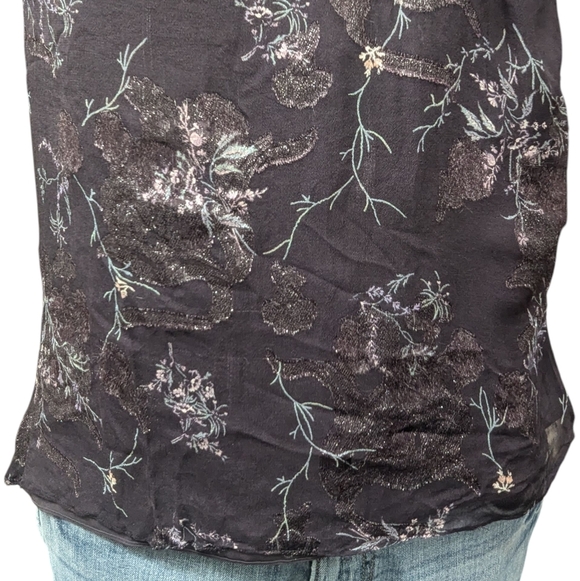 Grey Jason Wu Silk Blend Floral Sheer Blouse Feminine Romantic Evening 0 - Picture 4 of 9